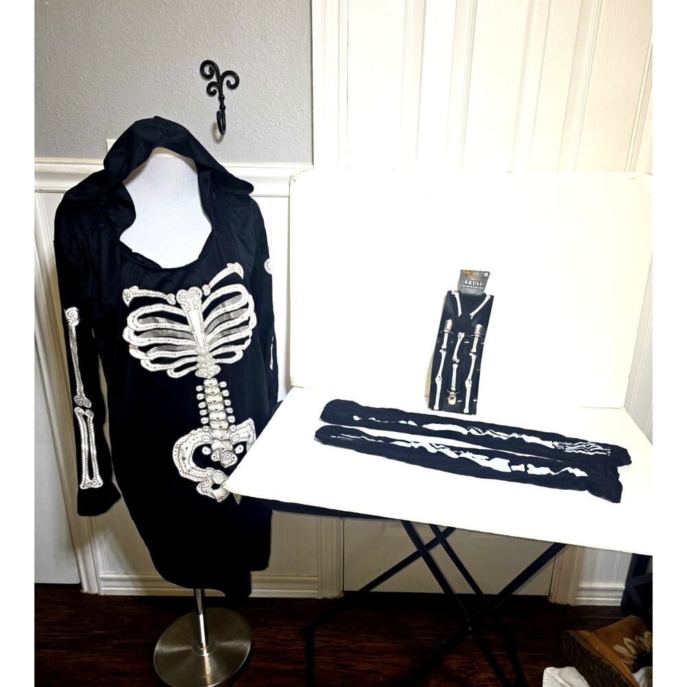 Spirit Skeleton Dress Costume, Black, Adult Size XL Halloween - Picture 1 of 10